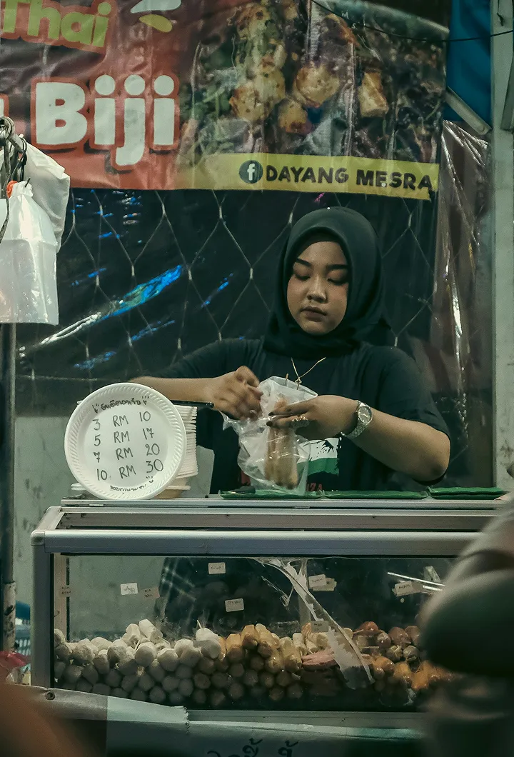 Explore Kampung Baru at twilight